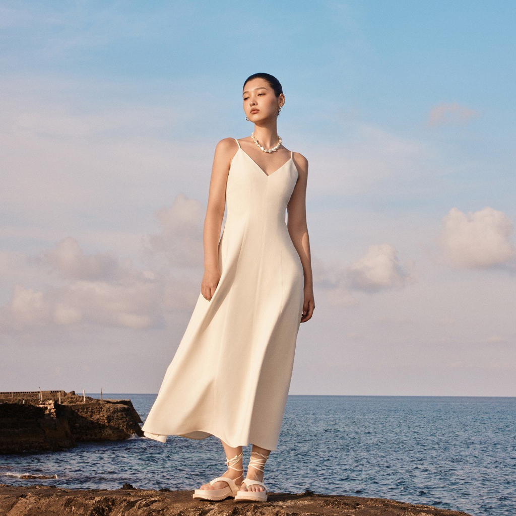 REINA - Reina twill midi dress