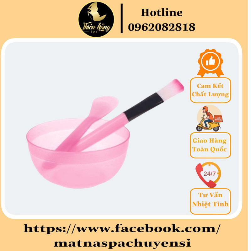 BỘ TRỘN MẶT NẠ 3 MÓN: Chén Nhựa + Que Trộn Mask + Cọ