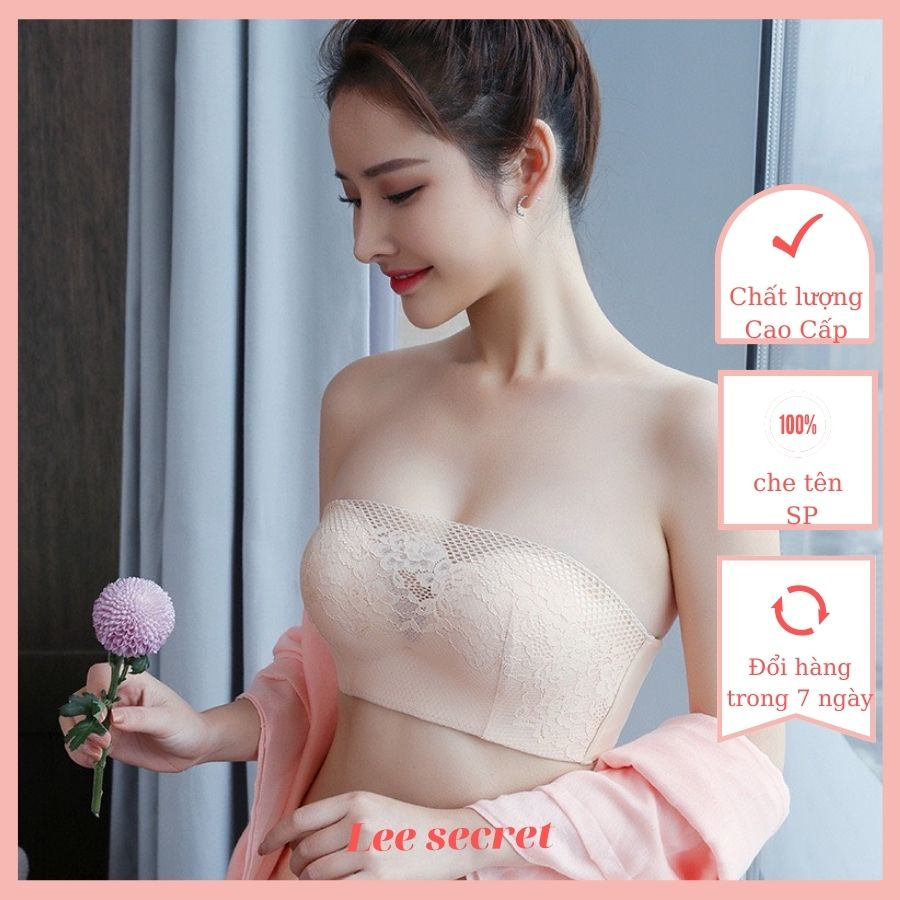 Áo Ngực Không Dây Không Gọng Cao Cấp ,Siêu Chống Tuột, Tạo Khe, Áo Lót Ren Quây Ngang Đệm Dày Nâng Đẩy Ngực Sexy Gợi Cảm
