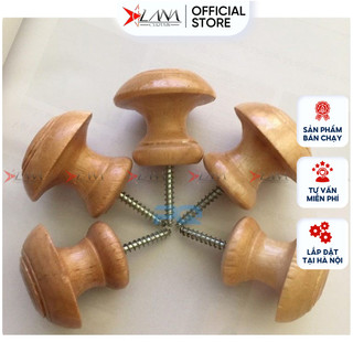 Núm vén treo rèm cửa bằng gỗ