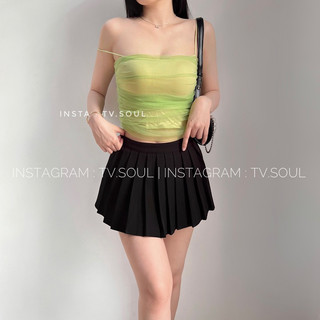 [ẢNH THẬT] Áo croptop lưới nhún 2 lớp