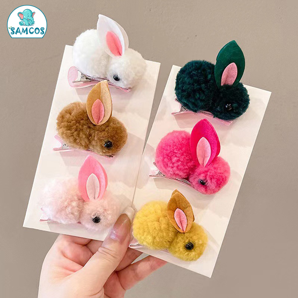 Kẹp tóc thỏ bông 3D dễ thương hoạt hình đáng yêu thời trang cho bé gái SamCos