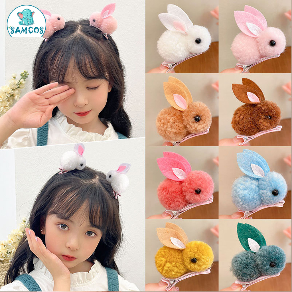Kẹp tóc thỏ bông 3D dễ thương hoạt hình đáng yêu thời trang cho bé gái SamCos