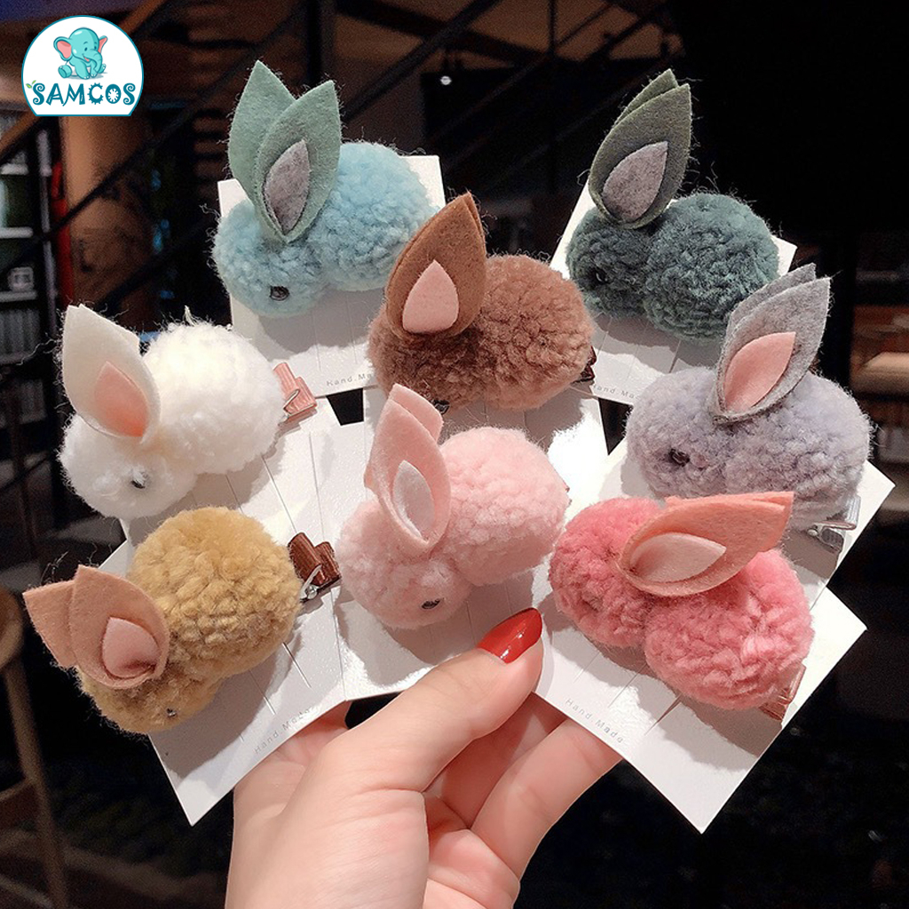 Kẹp tóc thỏ bông 3D dễ thương hoạt hình đáng yêu thời trang cho bé gái SamCos