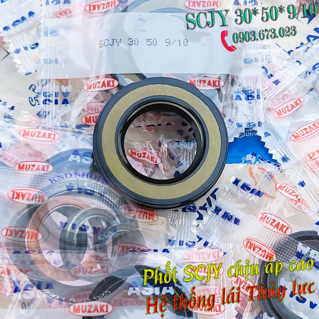 Phớt tay lái (bót lái) chịu áp cao Muzaki SCJY 30*50*9/10 cho hệ thống lái trợ lực Ô tô, Tàu thủy, Máy cày,...