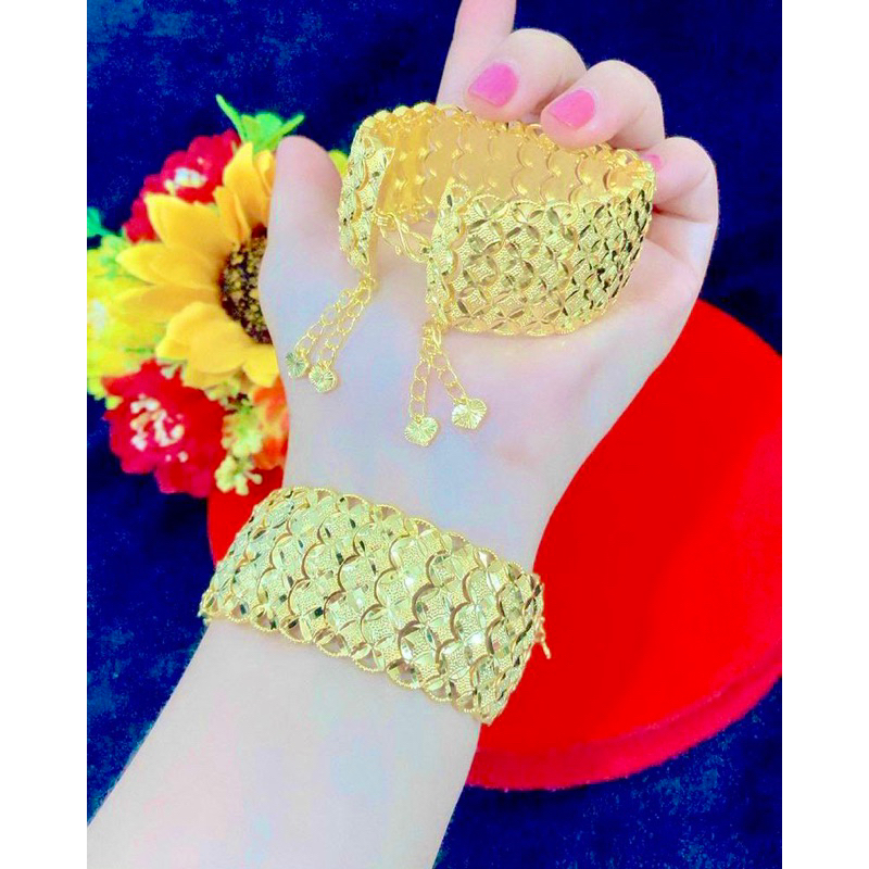 Lắc tay nữ mạ vàng 24 cao cấp mẫu mới về ( lắc vảy cá bản lớn )