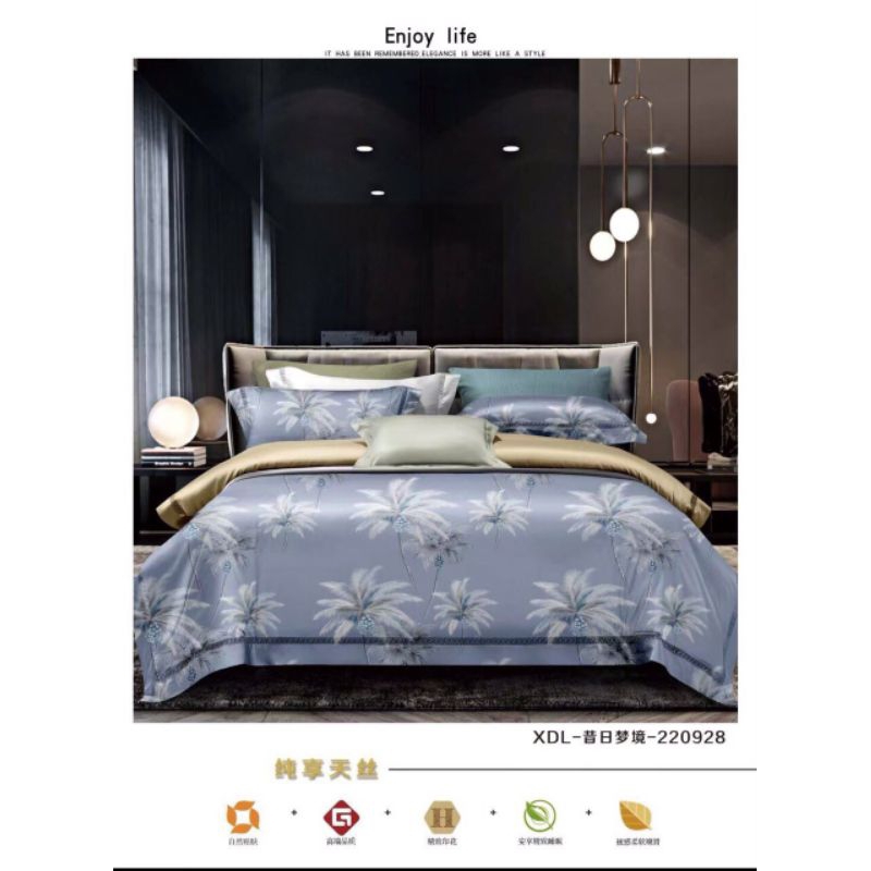 Combo 2 vỏ gối nằm, 1 vỏ gối ôm Tencel  có dây kéo
