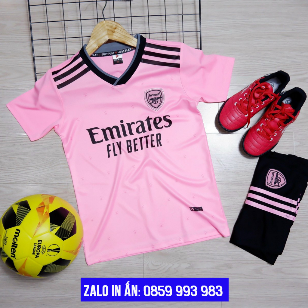 Quần áo bóng đá trẻ em Arsenal logo thêu thun lạnh cao cấp A5