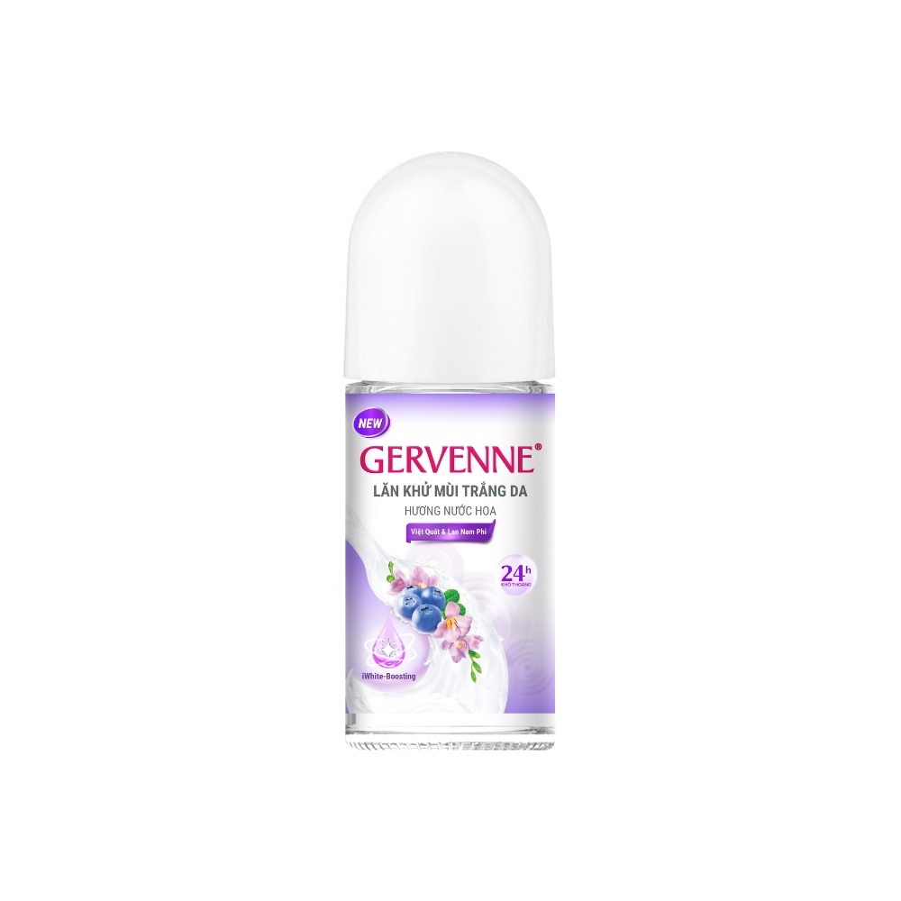 Combo 2 lăn khử mùi trắng da Gervenne Việt Quất & Hoa Lan Nam Phi 50ml