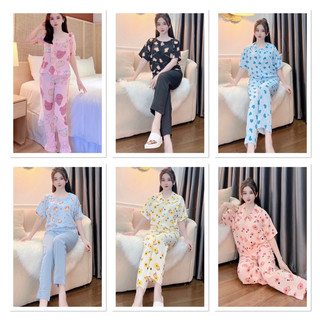 Đồ bộ lụa có cổ tay ngắn !! hình và mẫu chụp là ảnh thật 100%