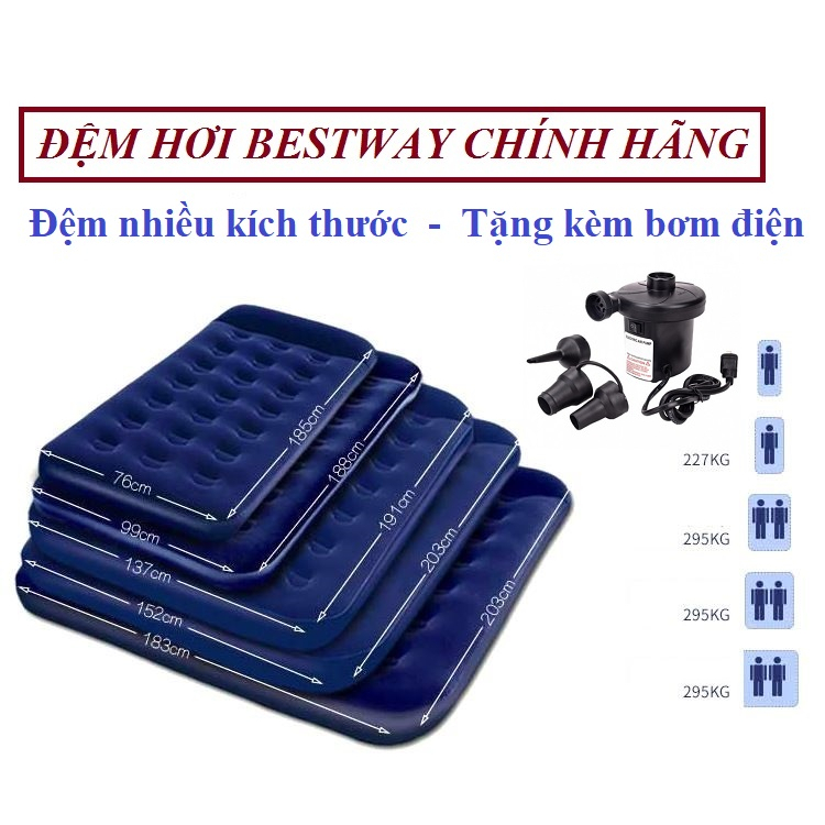 Nệm hơi du lịch, đệm hơi cao cấp , nệm văn phòng gấp gọn Bestway