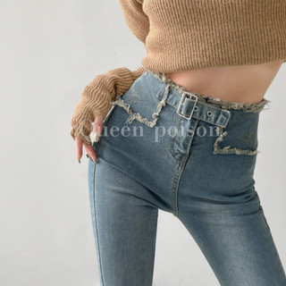 Quần jean nữ ống loe lưng cao qj103