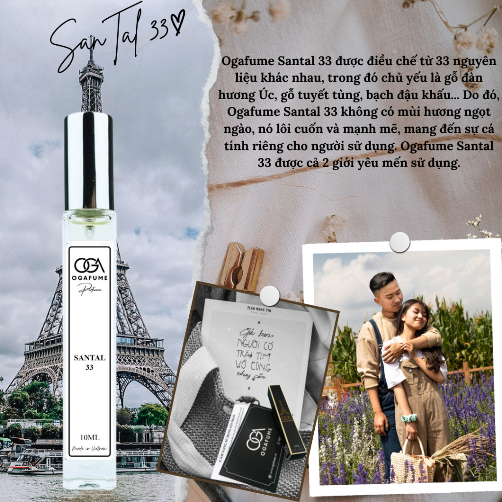 Tinh Dầu Nước Hoa Ogafume Santal 33 Độc Đáo, Bí Ẩn, Lôi cuốn 10ml