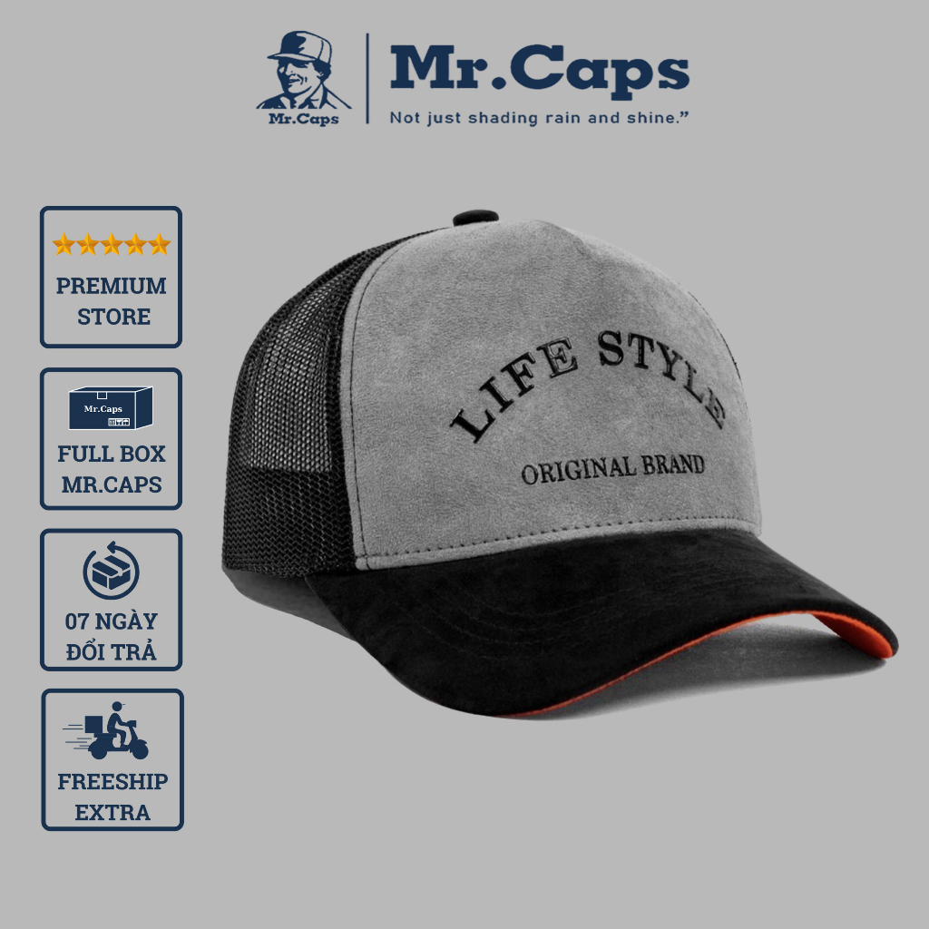 Nón lưới Life Style chính hãng - Mũ kết lưới lưỡi trai nam nữ phối lưới phong cách thời trang unisex cao cấp Mrcap