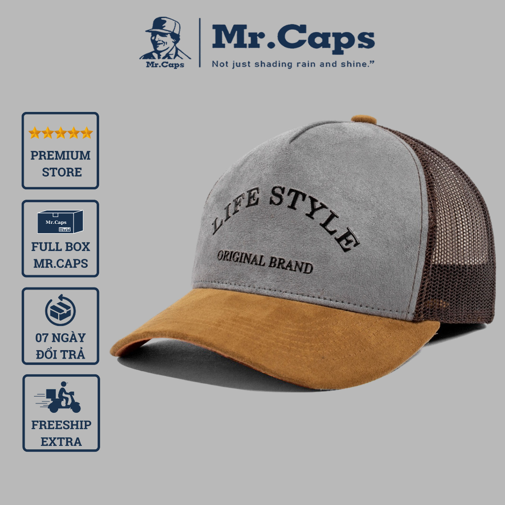 Nón lưới Life Style chính hãng - Mũ kết lưới lưỡi trai nam nữ phối lưới phong cách thời trang unisex cao cấp Mrcap