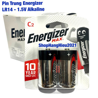 Pin trung energizer e93 bp2 alkaline hàng chính hãng vỉ 2 viên