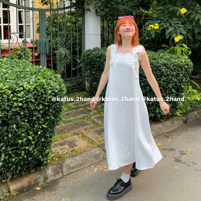 Váy Dáng Suông Chữ A Xếp Ly Viền Bèo Cao Cấp Hàng QC Loại 1 ullzang