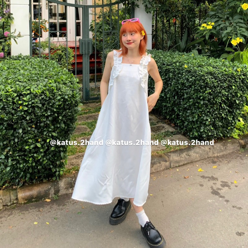 Váy Dáng Suông Chữ A Xếp Ly Viền Bèo Cao Cấp Hàng QC Loại 1 ullzang