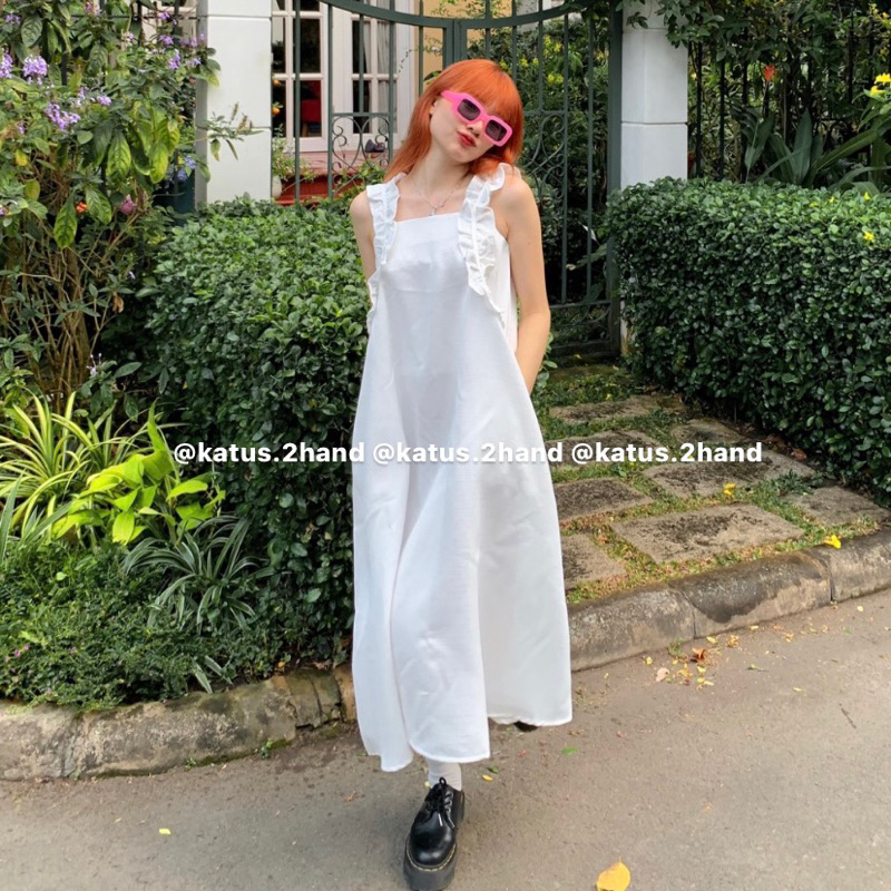 Váy Dáng Suông Chữ A Xếp Ly Viền Bèo Cao Cấp Hàng QC Loại 1 ullzang