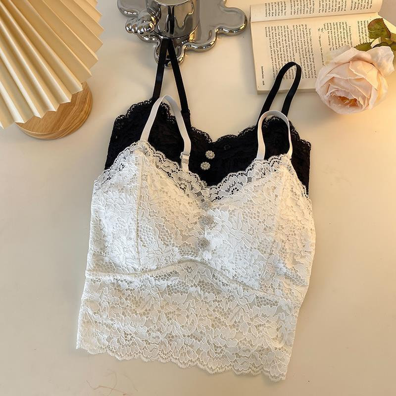 Áo Bra Ren 2 Dây Khuy Đá Mềm Mại Hàng Cao Cấp Siêu Xinh Không Gọng Có Đệm Nâng Cho Nữ 221