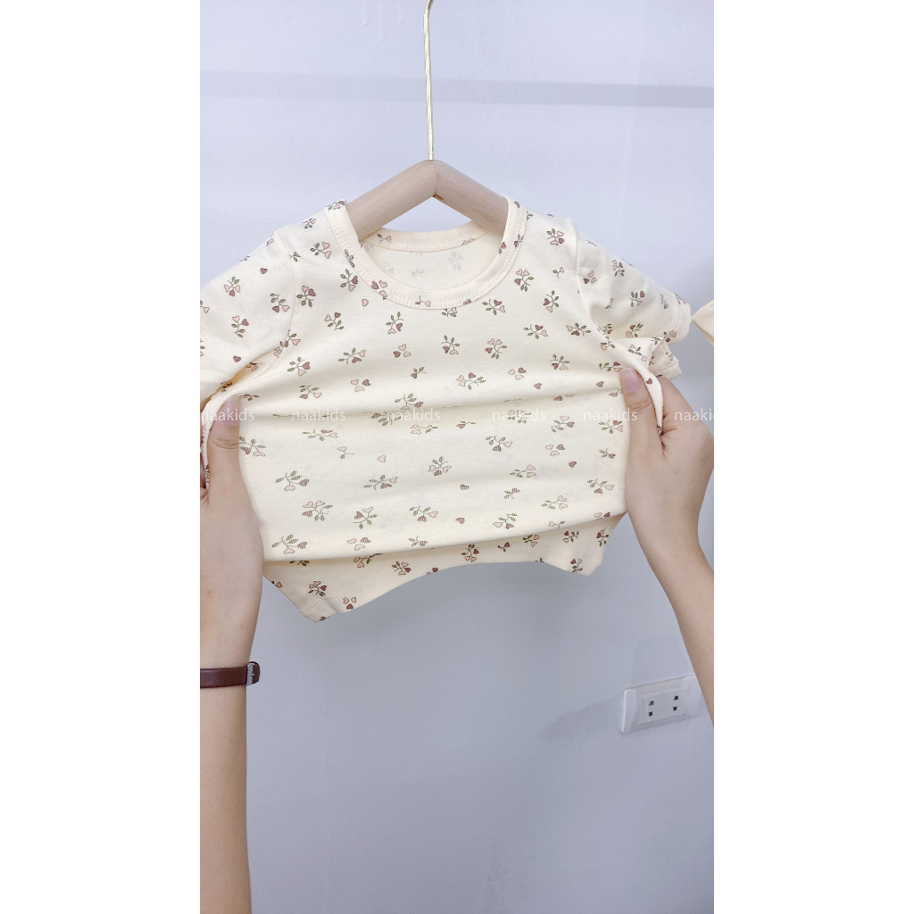 Bộ cộc tay thun cotton mùa hè bé trai và bé gái hàng QCCC mềm rũ mát rượi