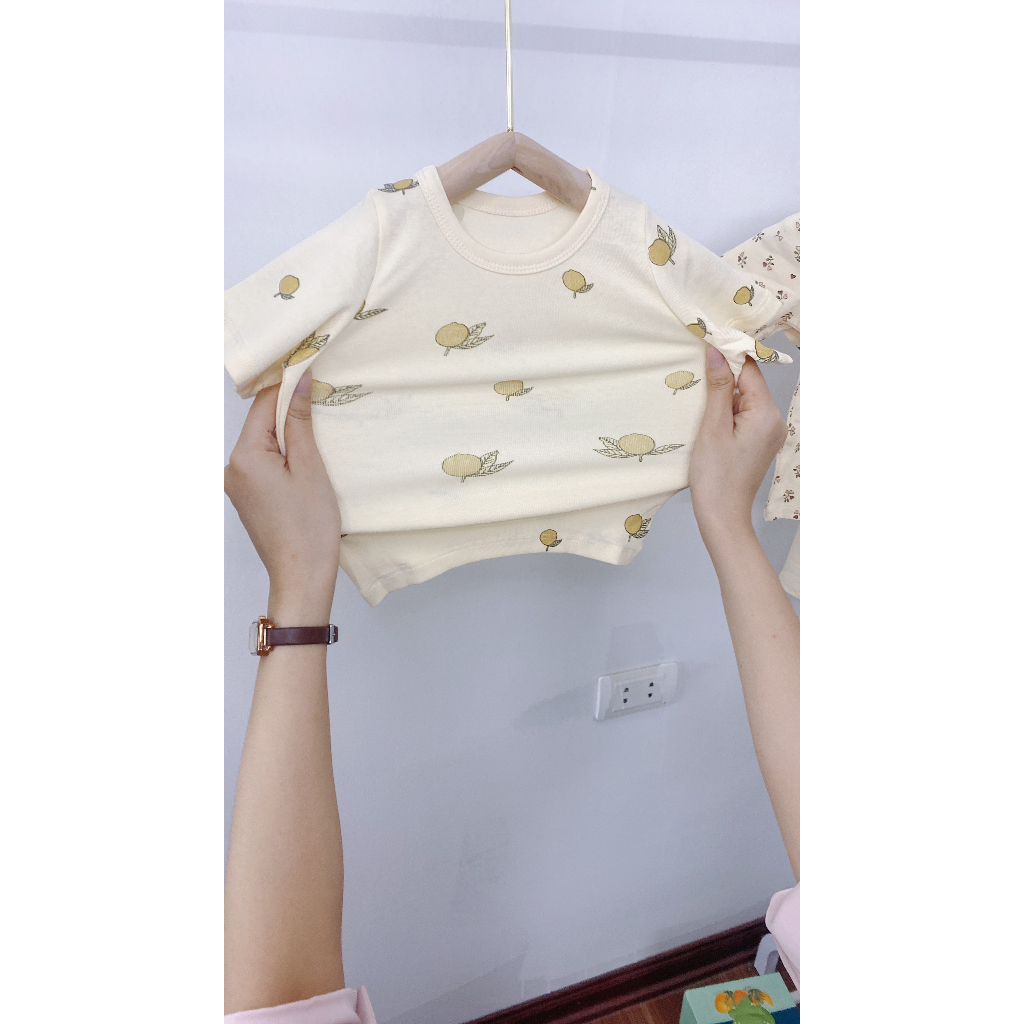 Bộ cộc tay thun cotton mùa hè bé trai và bé gái hàng QCCC mềm rũ mát rượi