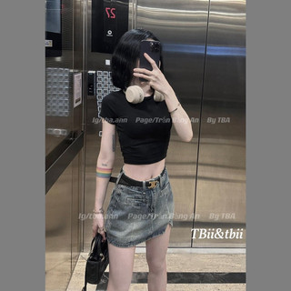 Chân váy jeans kèm đai celinee