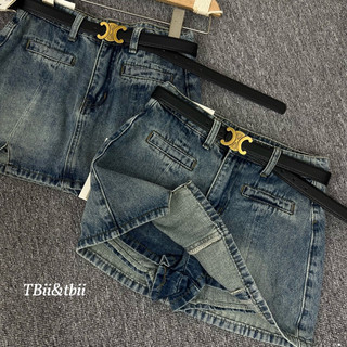 Chân váy jeans kèm đai celinee