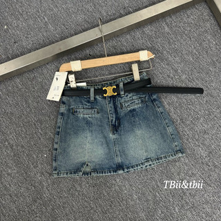 Chân váy jeans kèm đai celinee