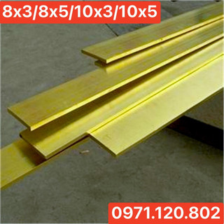 Thanh la đồng vàng bản 8mm x 3mm / 10mm x3mm/8mmx5mm/10mmx5mm
