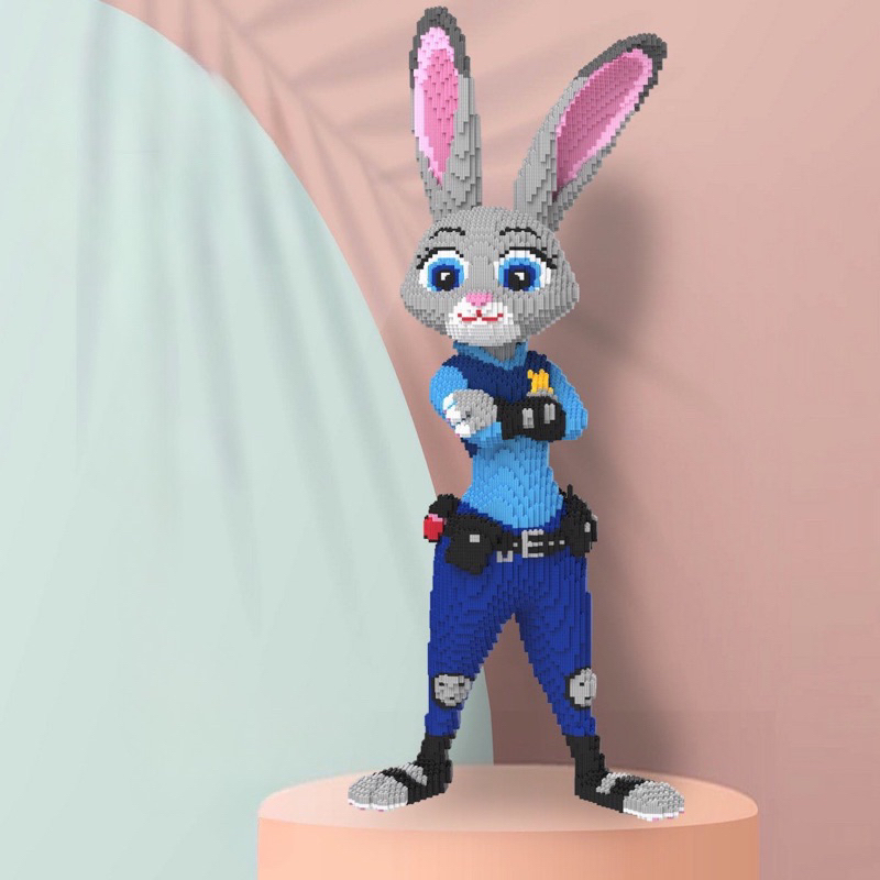 Cáo xếp hình lego. Cáo nick và thỏ zotopia judy 74cm Đồ chơi Cáo lắp ráp mô hình cỡ lớn Hàng Đẹp bear bricK