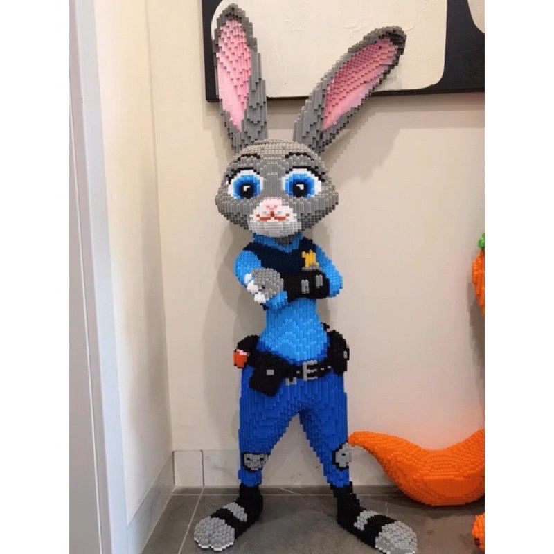 Cáo xếp hình lego. Cáo nick và thỏ zotopia judy 74cm Đồ chơi Cáo lắp ráp mô hình cỡ lớn Hàng Đẹp bear bricK