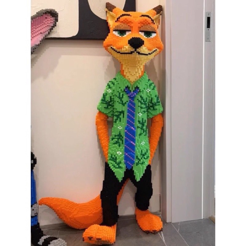 Cáo xếp hình lego. Cáo nick và thỏ zotopia judy 74cm Đồ chơi Cáo lắp ráp mô hình cỡ lớn Hàng Đẹp bear bricK