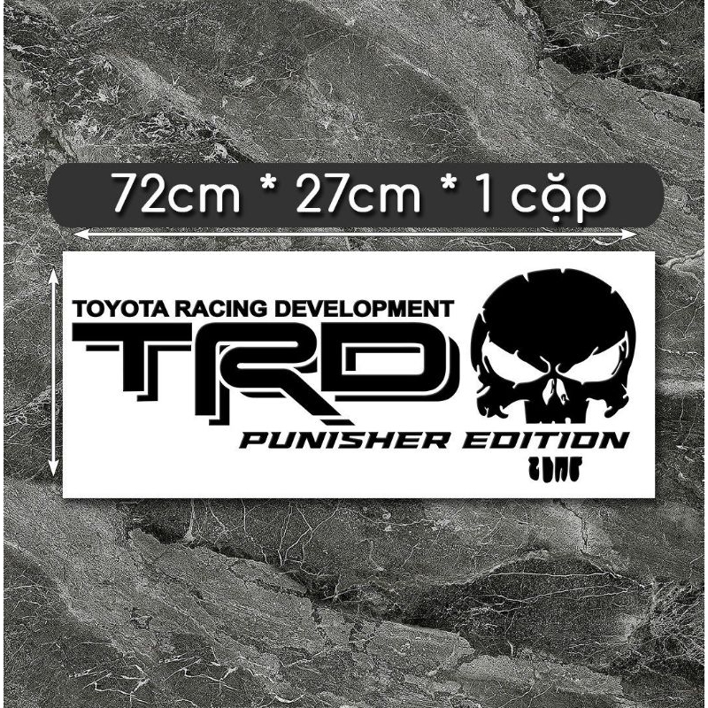 Tem decal TRD ĐẦU LÂU dán  trang trí dành cho xe ÔTÔ phong cách cực chất