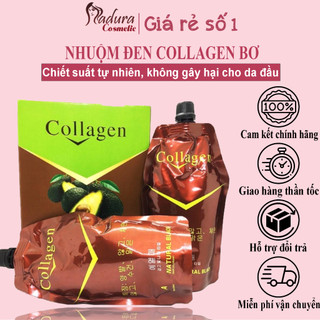 Nhuộm đen tóc Collagen Bơ Hàn Quốc - Nhuộm tóc bạc, Phủ bạc tóc không gây bết dính Loại 1