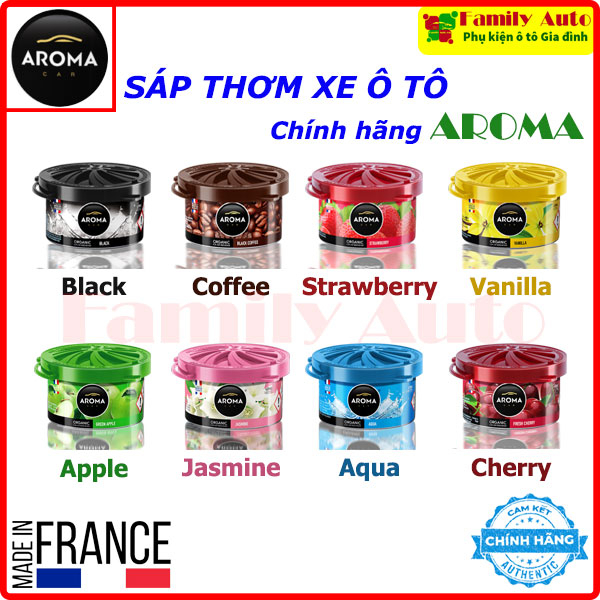 Sáp Thơm Nước Hoa Ô Tô AROMA Car Organic - Khử Mùi Nội Thất Xe Hơi Cao Cấp - Nhập Khẩu CHÍNH HÃNG Pháp Nhiều Mùi Hương
