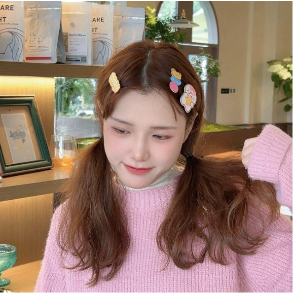 Set 3 cặp tóc kẹp mái nữ hình gấu thỏ phong cách Hàn Quốc cute thanh lịch đi chơi chụp ảnh đáng yêu cho nữ, bạn gái