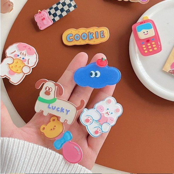 Set 3 cặp tóc kẹp mái nữ hình gấu thỏ phong cách Hàn Quốc cute thanh lịch đi chơi chụp ảnh đáng yêu cho nữ, bạn gái