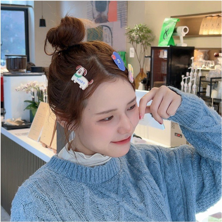 Set 3 cặp tóc kẹp mái nữ hình gấu thỏ phong cách Hàn Quốc cute thanh lịch đi chơi chụp ảnh đáng yêu cho nữ, bạn gái