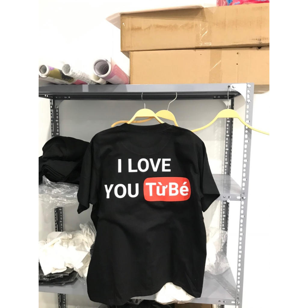 Áo phông in nổi 2 mặt I LOVE YOU TỪBÉ cotton_Định Lượng 235g