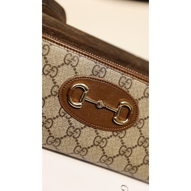 Ví nữ dài G.C horsebit khóa kéo da thật sz19cm fullbox