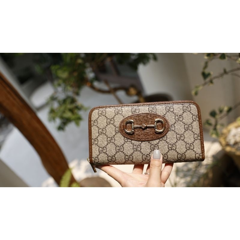 Ví nữ dài G.C horsebit khóa kéo da thật sz19cm fullbox