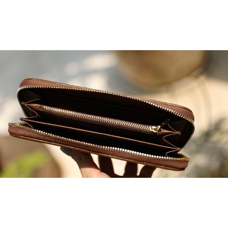 Ví nữ dài G.C horsebit khóa kéo da thật sz19cm fullbox