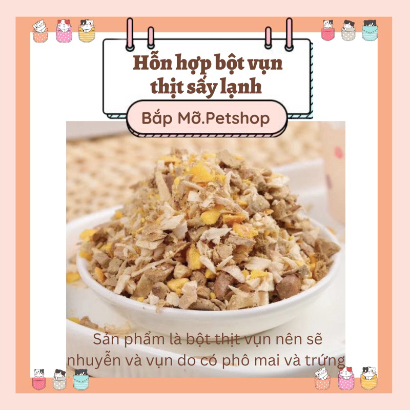 Hỗn Hợp Bột Vụn Sấy Khô Cho Chó Mèo - Kích Thích Vị Giác, Giúp Ăn Ngon Hơn - Dành Cho Chó Mèo Kén Ăn