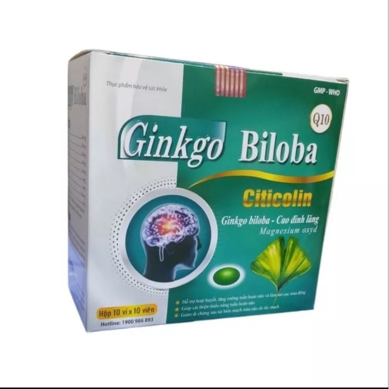 (CHÍNH HÃNG) Bổ não hoạt huyết dưỡng não GINKGO BILOBA (Hộp 100viên)