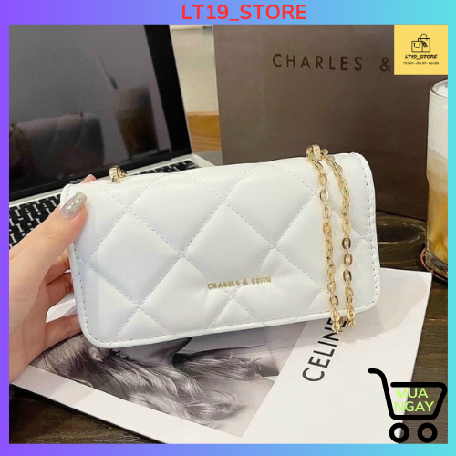 Túi xách nữ đeo chéo phối dây xích nhỏ đi học đi chơi tiện lợi