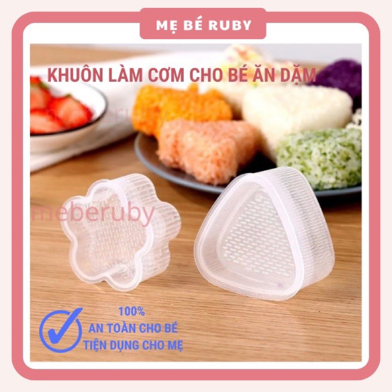 Khuôn tạo hình làm bánh, khuôn làm cơm nắm, làm đậu hũ cho bé ăn dặm set 10 chi tiết