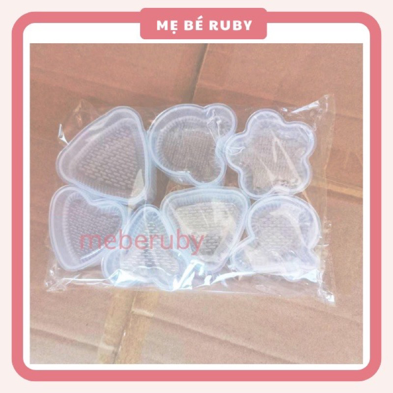 Khuôn tạo hình làm bánh, khuôn làm cơm nắm, làm đậu hũ cho bé ăn dặm set 10 chi tiết