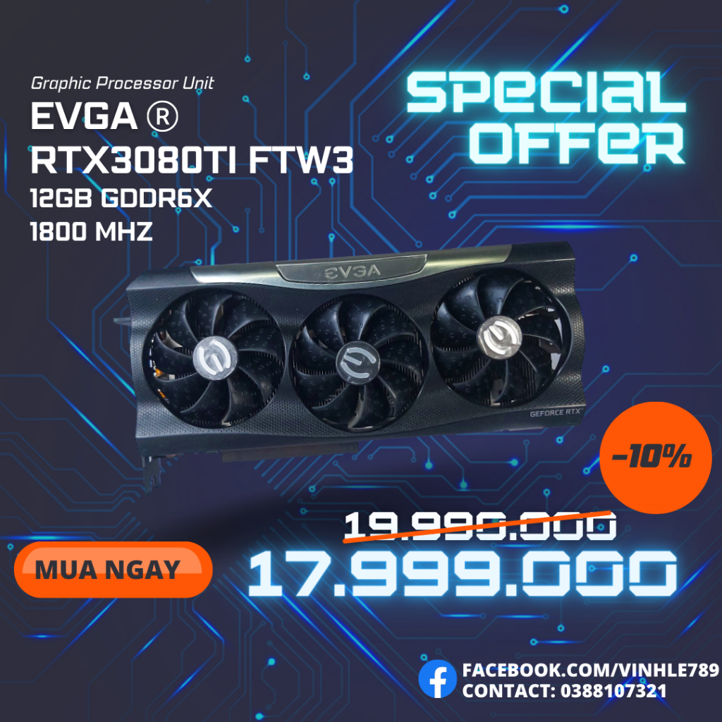Card màn hình EVGA RTX 3080TI FTW3 ULTRA | BigBuy360 - bigbuy360.vn