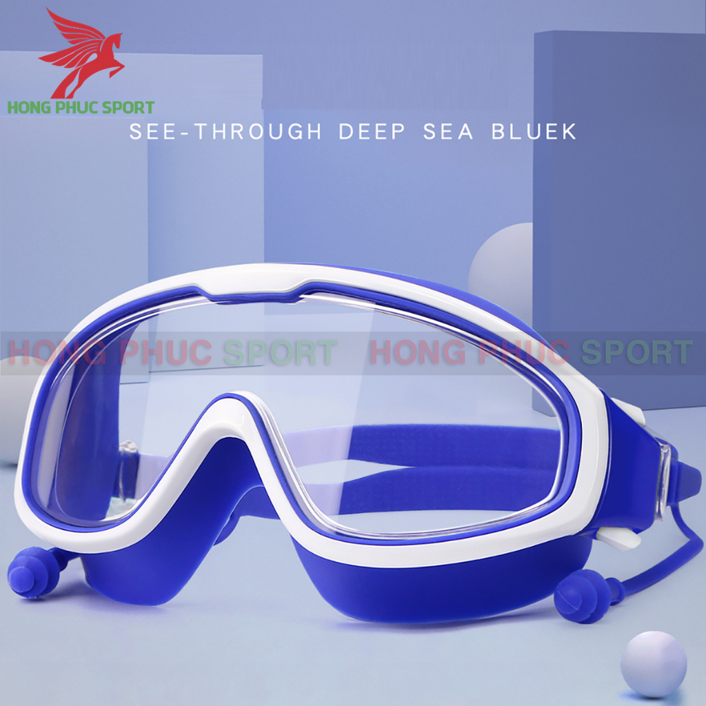 Kính bơi người lớn HAIZID chống nước và chống sương mù độ nét cao khung lớn kèm nút bịt tai hàng cao cấp loại 1